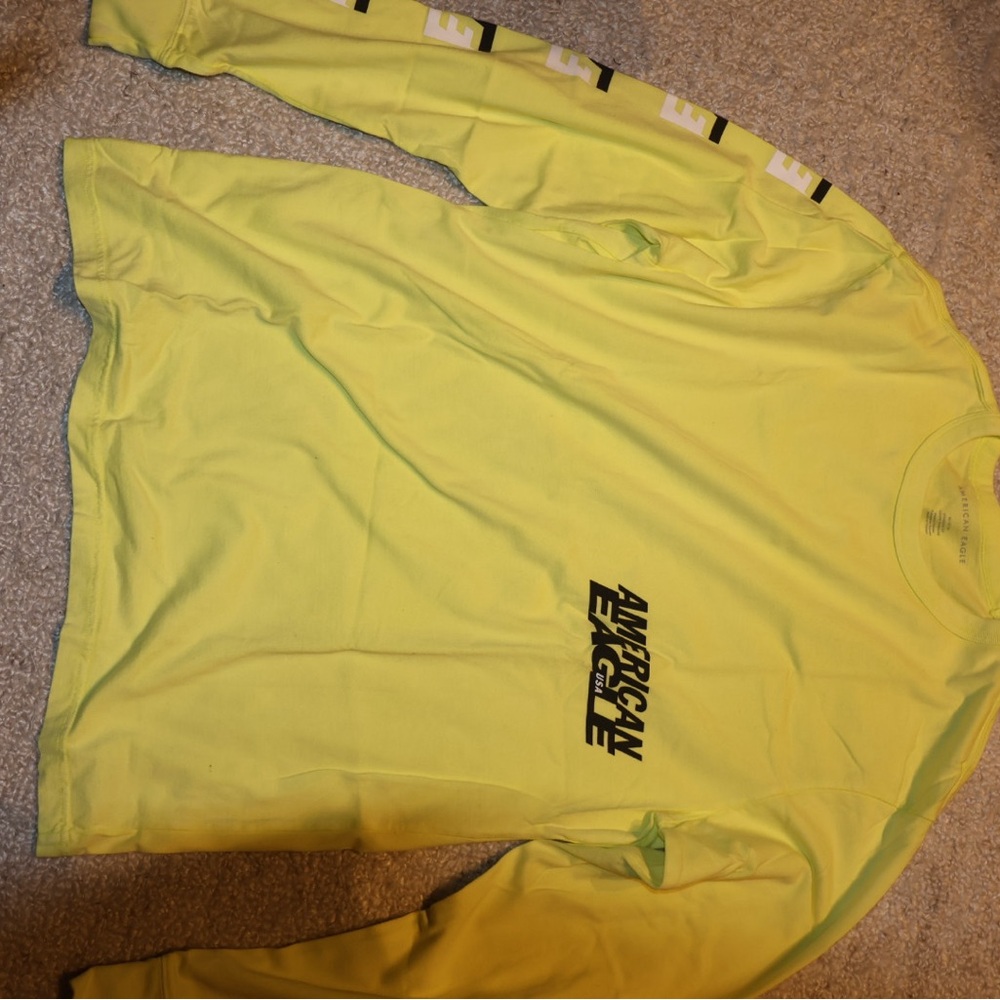 American Eagle Neon Yellow Long Sleeve Tee